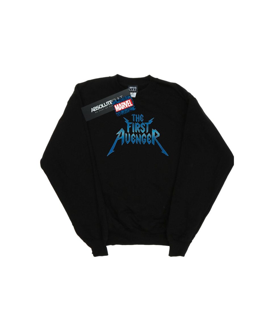 Marvel Boys The First Avenger Metal Logo Sweatshirt - Black - 1