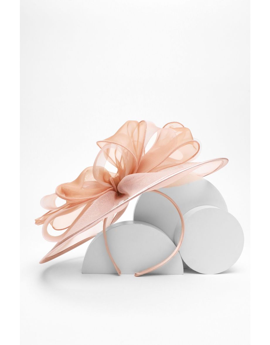 Pale Pink Satin Trim Disk Fascinator