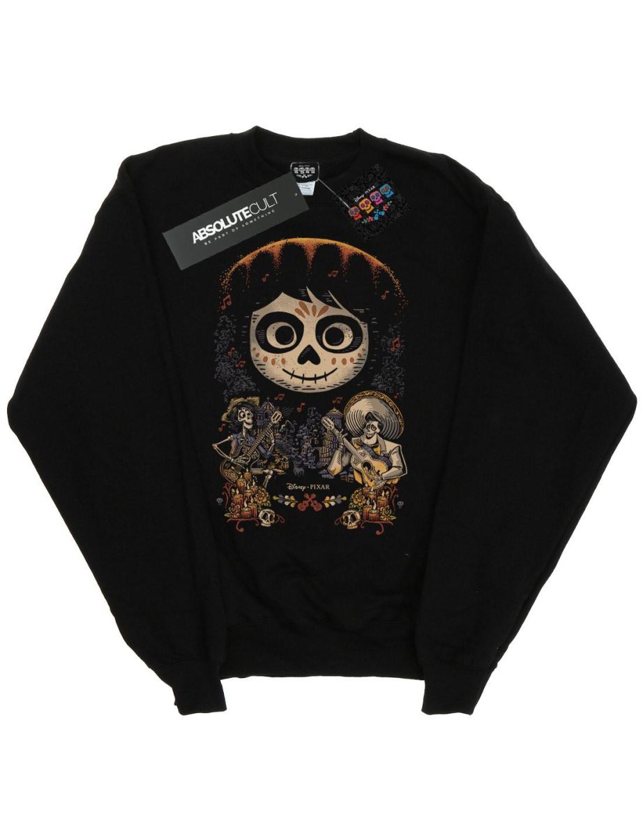 Disney Girls Coco Miguel Face Poster Sweatshirt - Black