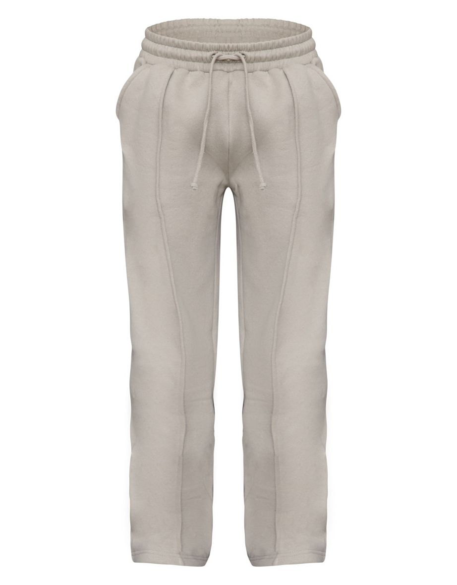 Petite Moss Grey Wide Leg Seam Detailed Joggers - 4