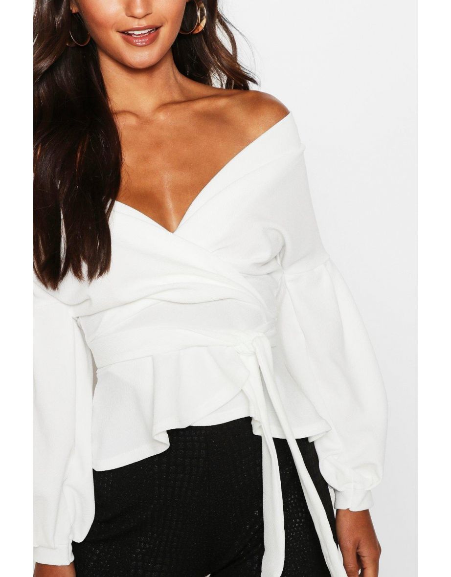 Petite Off The Shoulder Blouse - ivory - 3