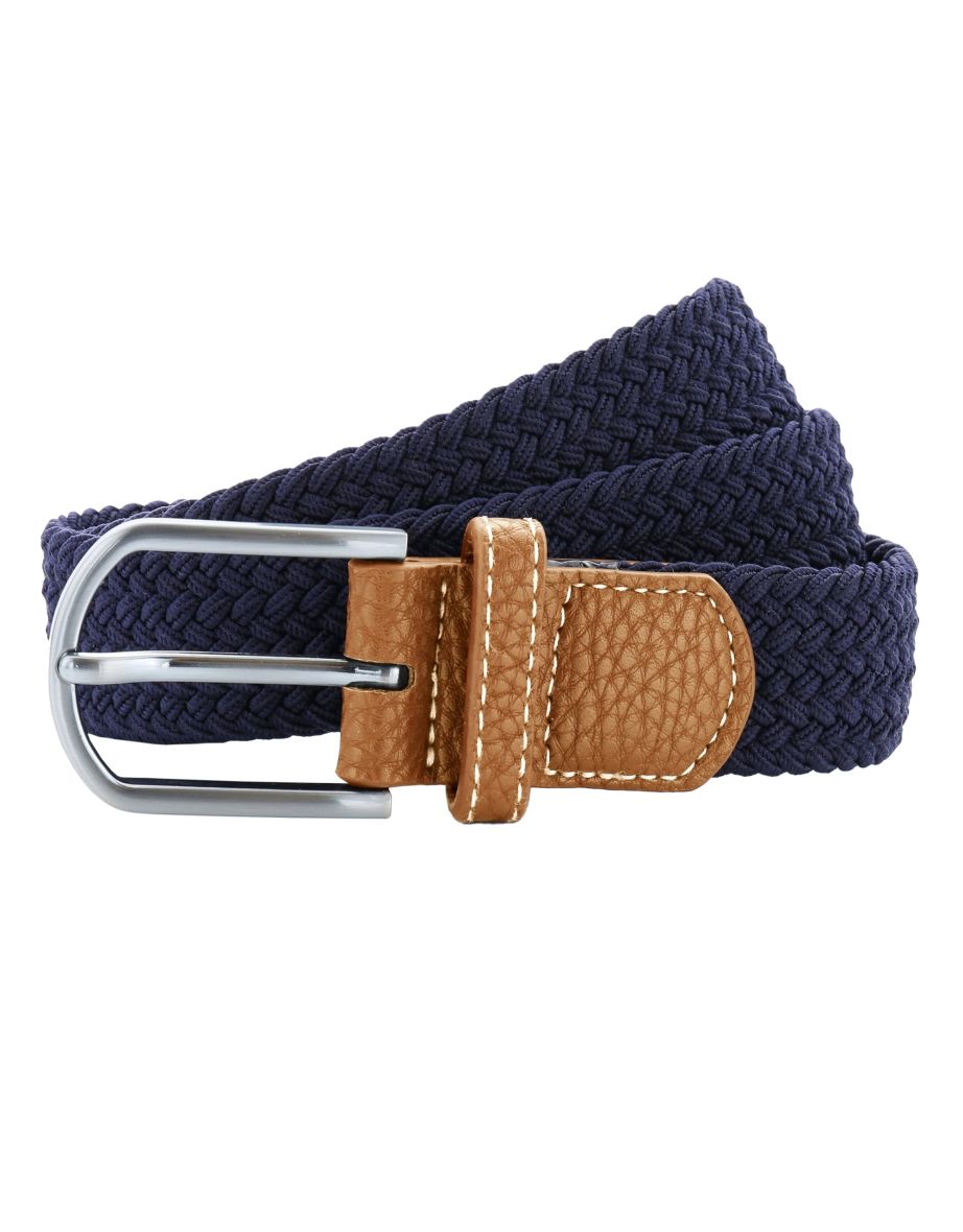 Asquith & Fox Mens Woven Braid Stretch Belt - Navy