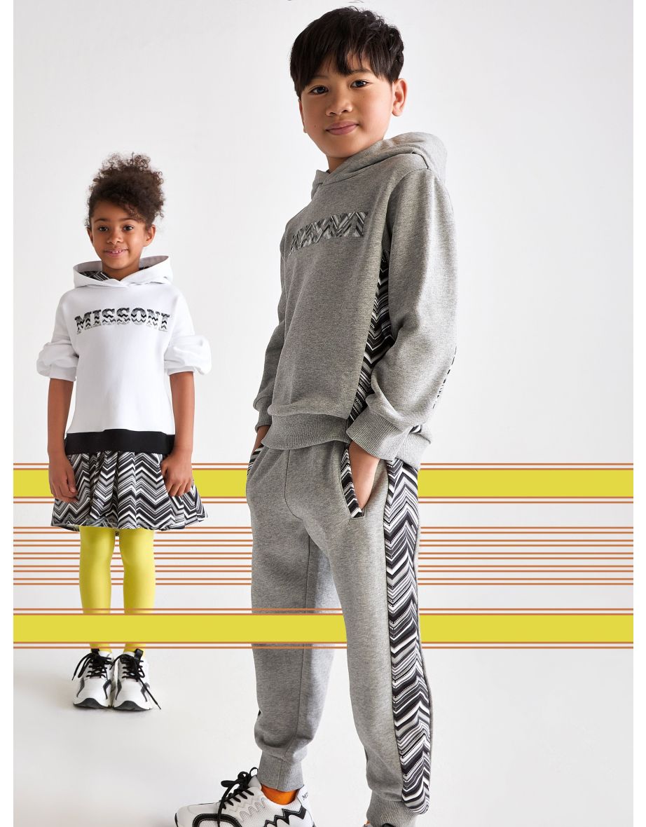 Boys Zigzag Hoodie in Grey
