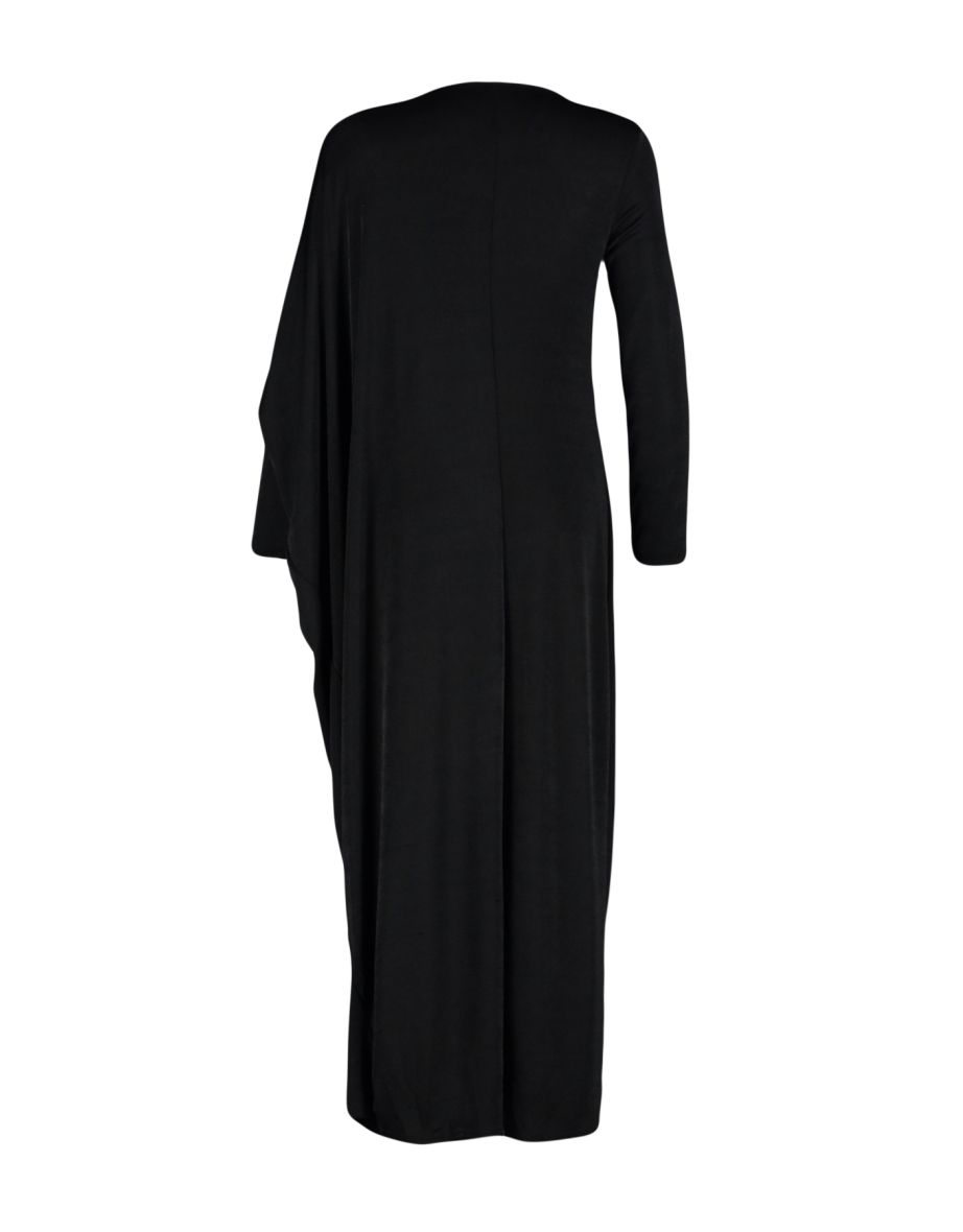Black Elegant Knitted Kaftan Dress - 7