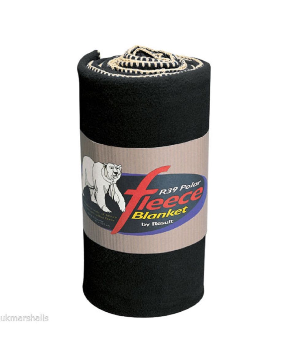 Result Plain Warm Outdoor Fleece Blanket (330gsm) - Black