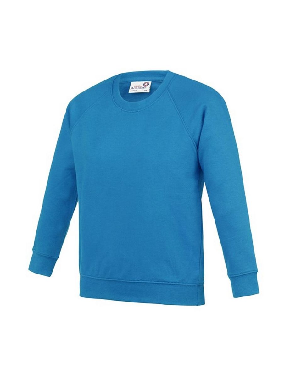 Awdis Childrens/Kids Academy Raglan Sweatshirt - Sapphire Blue