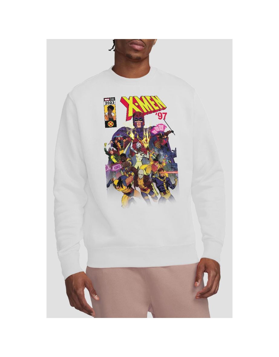 Marvel Unisex Adult X-Men Comic Cover Team Sweatshirt - White