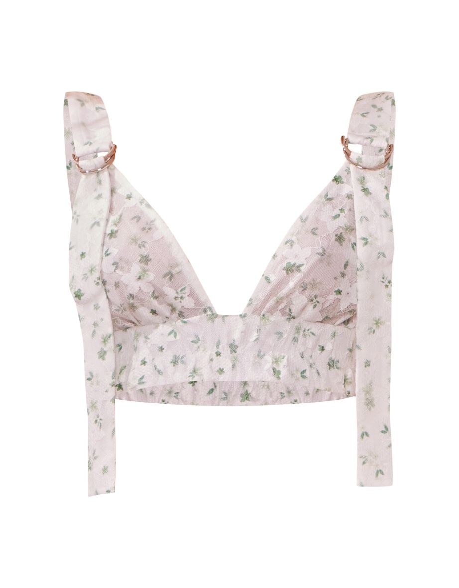 White Floral Lace Bralet - 4