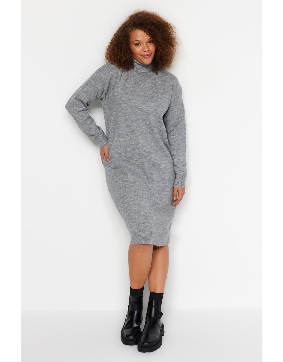 YOURS Plus Size Black Midaxi Knitted Jumper Dress
