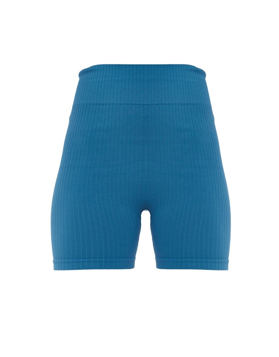 Navy Striped Rib Seamless Cycling Shorts - 5