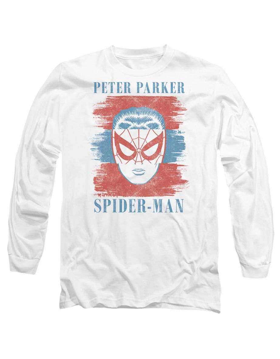 Spider-Man  Adult Peter Parker Striped T-Shirt - White