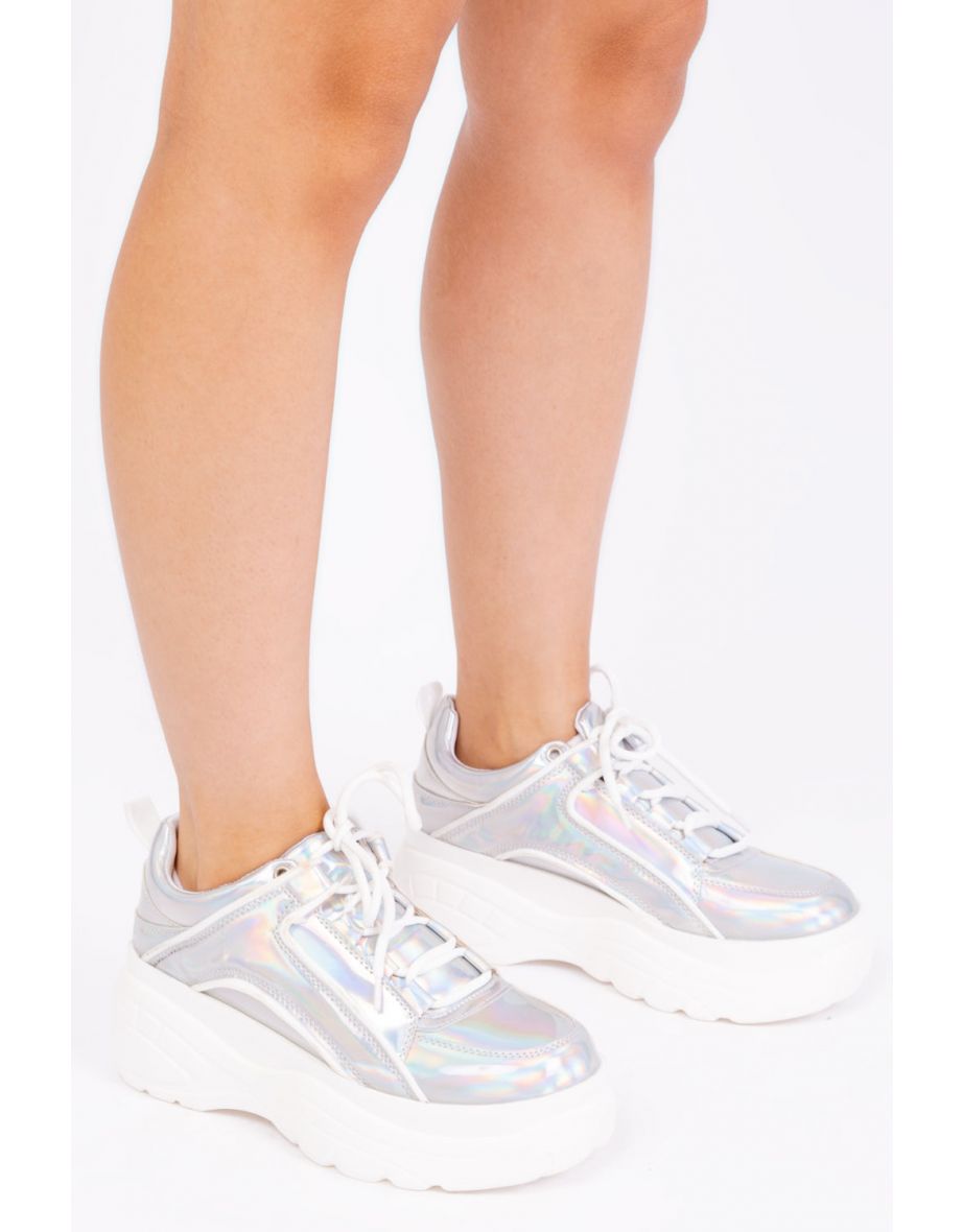 KAYLA CHUNKY TRAINERS IN MOON SILVER - 1