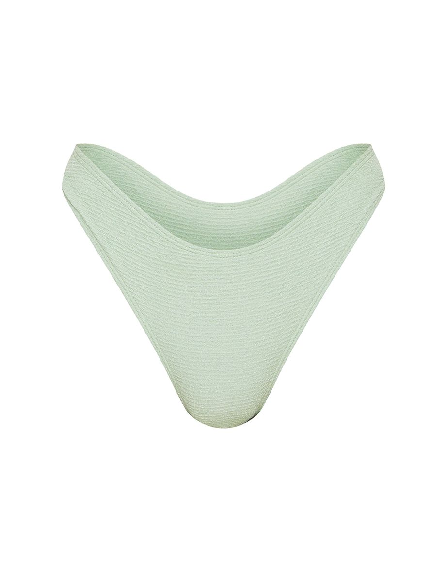 Sage Green Mini Crinkle Cheeky Bum Bikini Bottoms