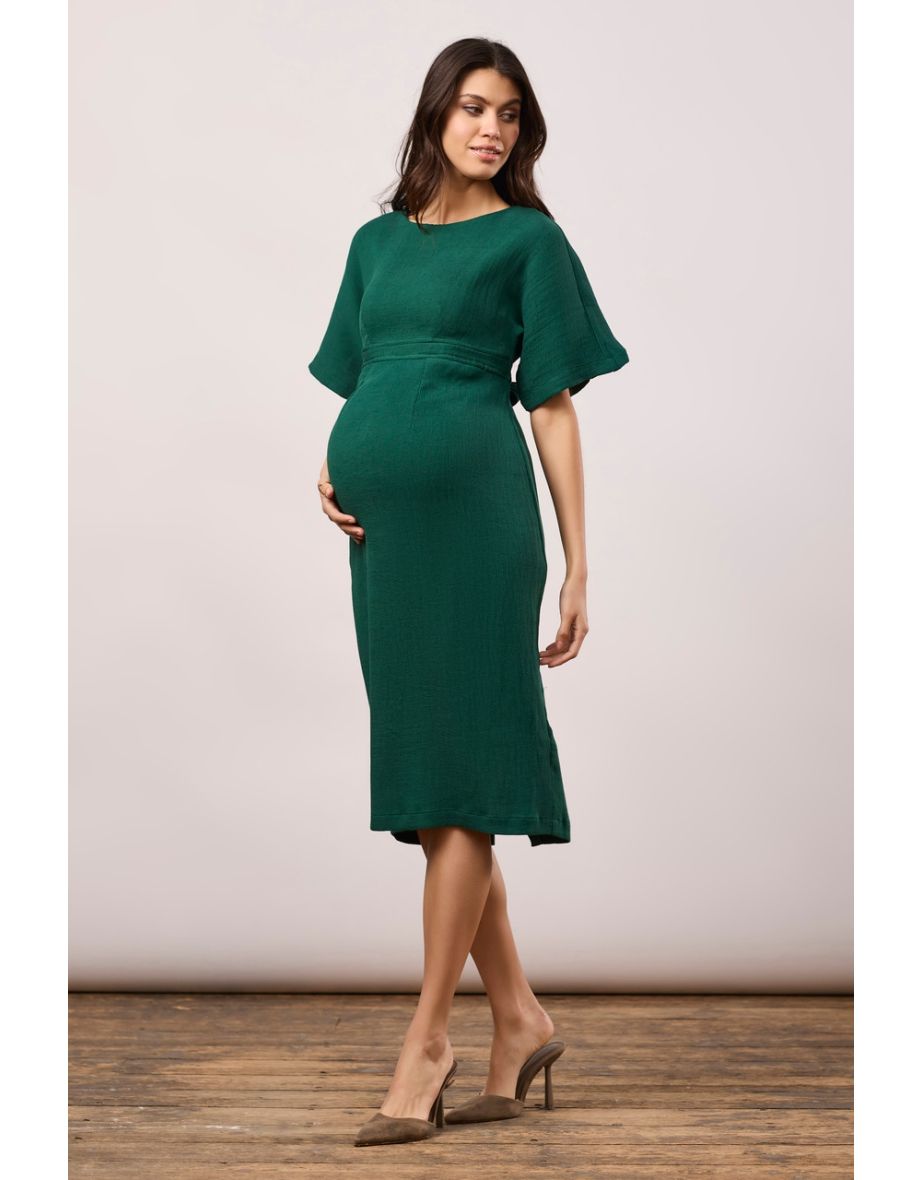 Shop Closet London Emerald Green Maternity Pencil Midi Dress Online in Bahrain VogaCloset