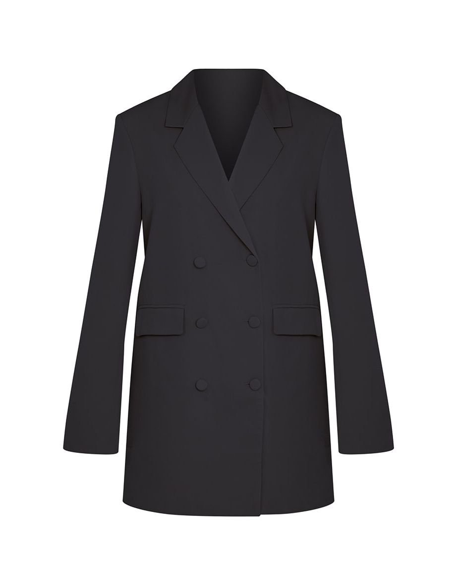 Tall  Black Oversized Blazer Dress - 4