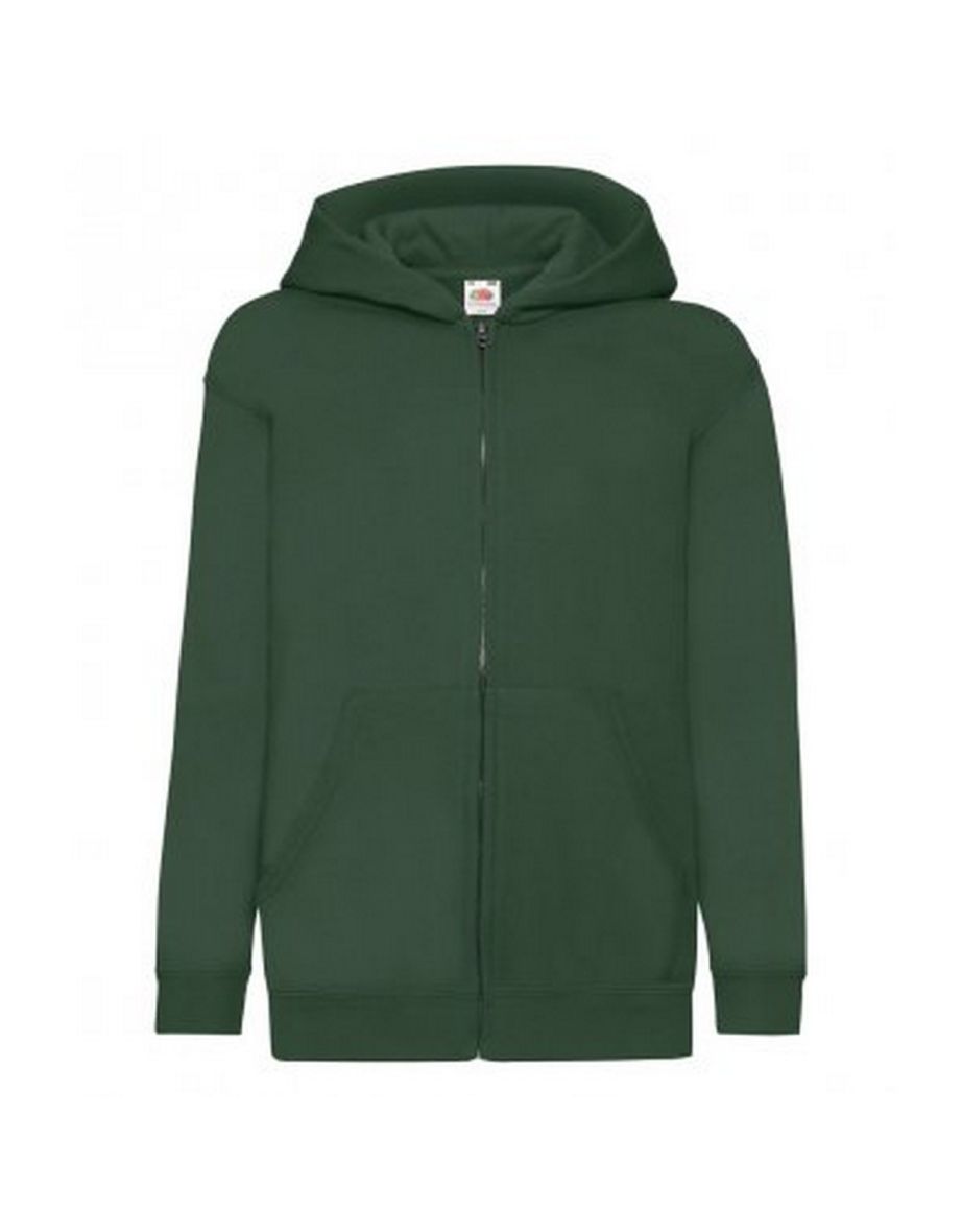Fruit Of The Loom Childrens/Kids Hooded Sweatshirt - Bottle Green