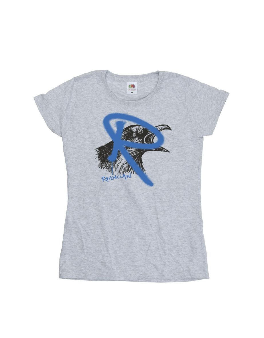 Harry Potter Womens/Ladies Ravenclaw Pop Spray Cotton T-Shirt - Sports Grey
