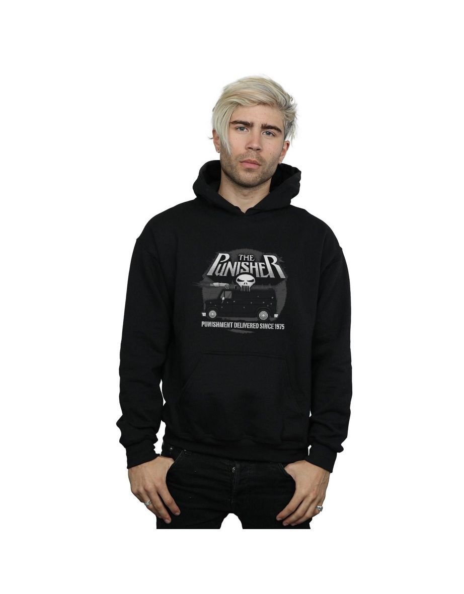 Marvel Mens The Punisher Battle Van Hoodie - Black