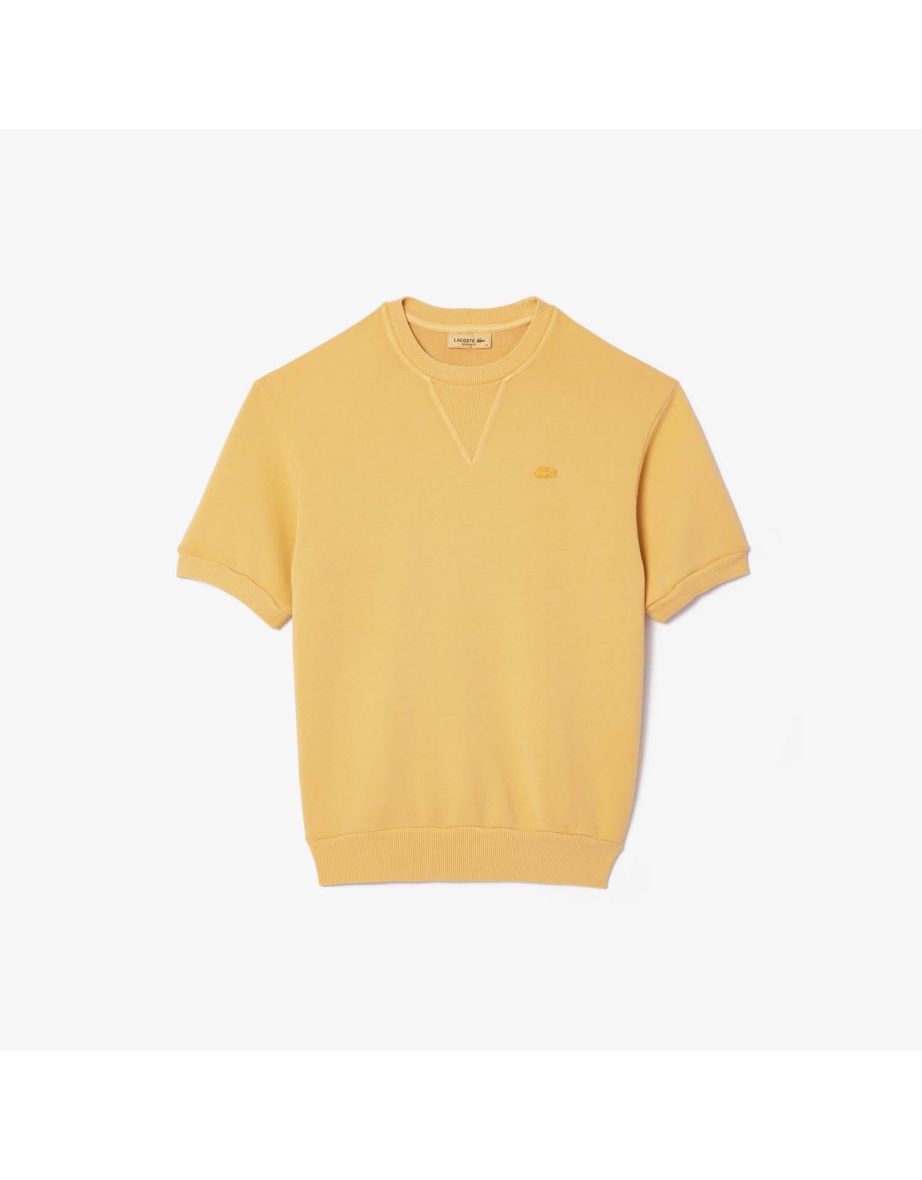 Women's Lacoste Natural Dyed Fleece T-Shirt in Orange