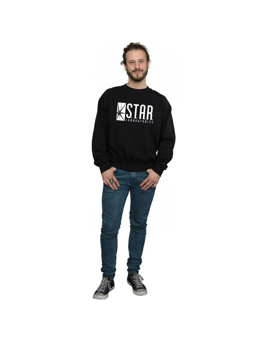 DC Comics Mens The Flash STAR Labs Sweatshirt - Black - 3