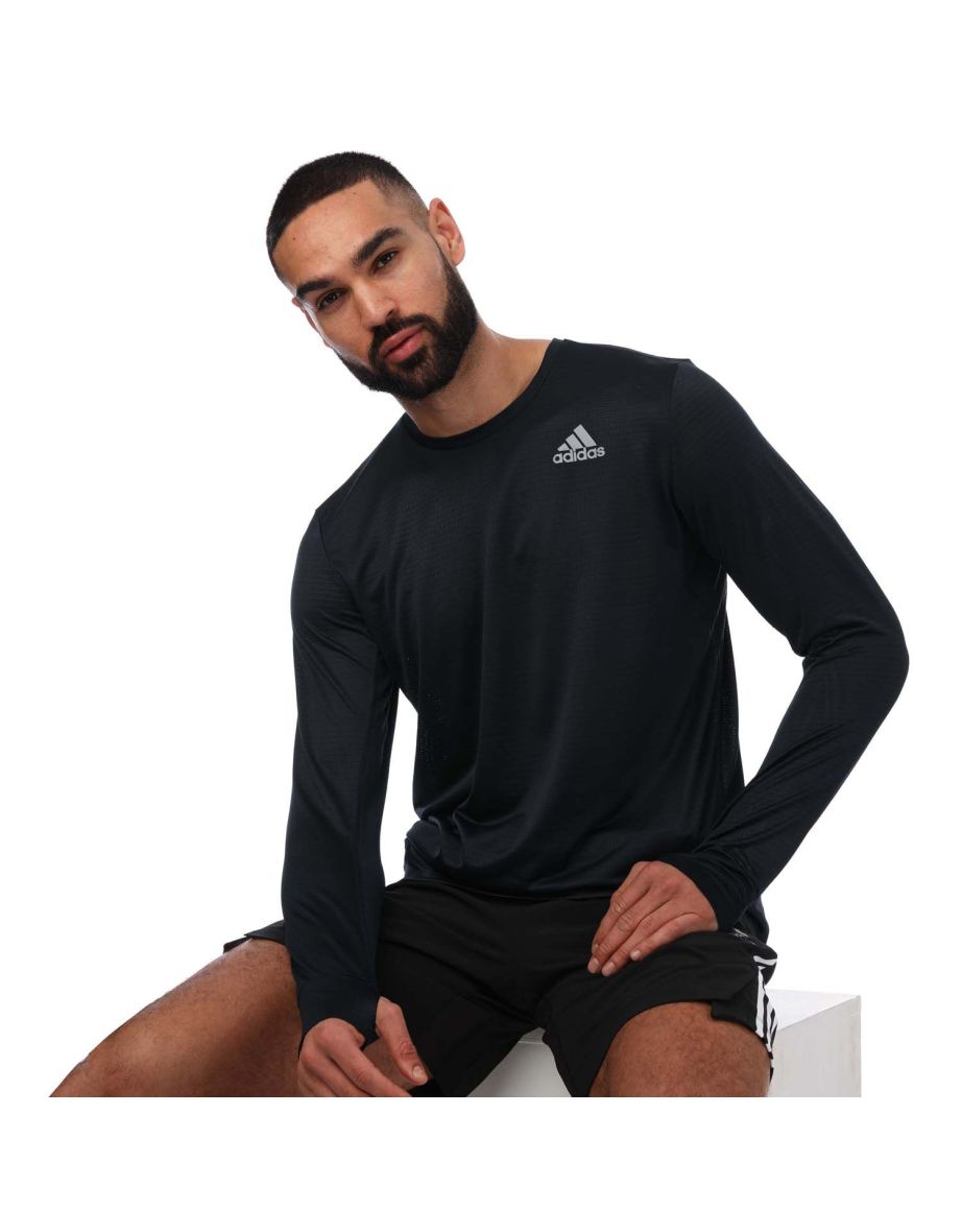 Men's adidas Own The Run Long Sleeve T-Shirt in Blue - 5