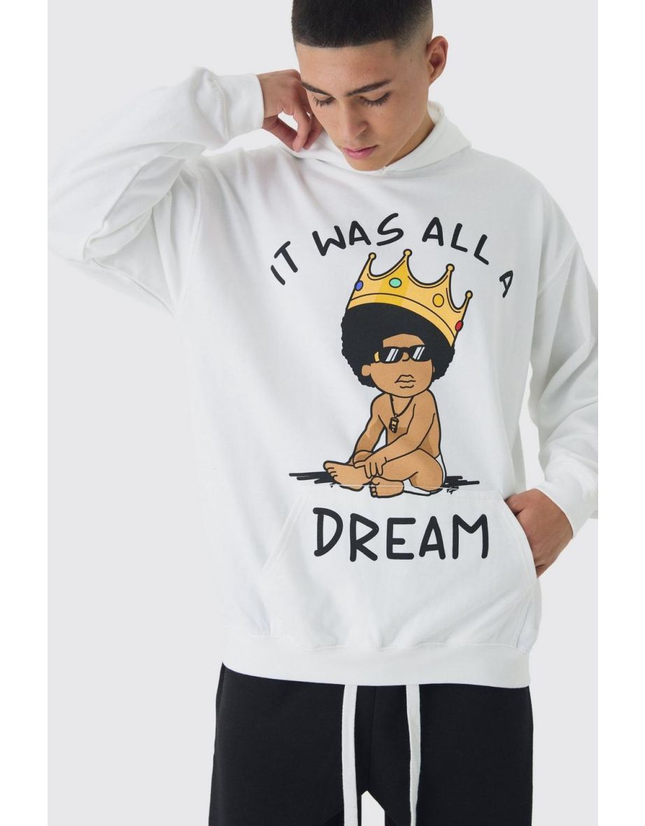 Oversized Biggie Cartoon License Print Hoodie