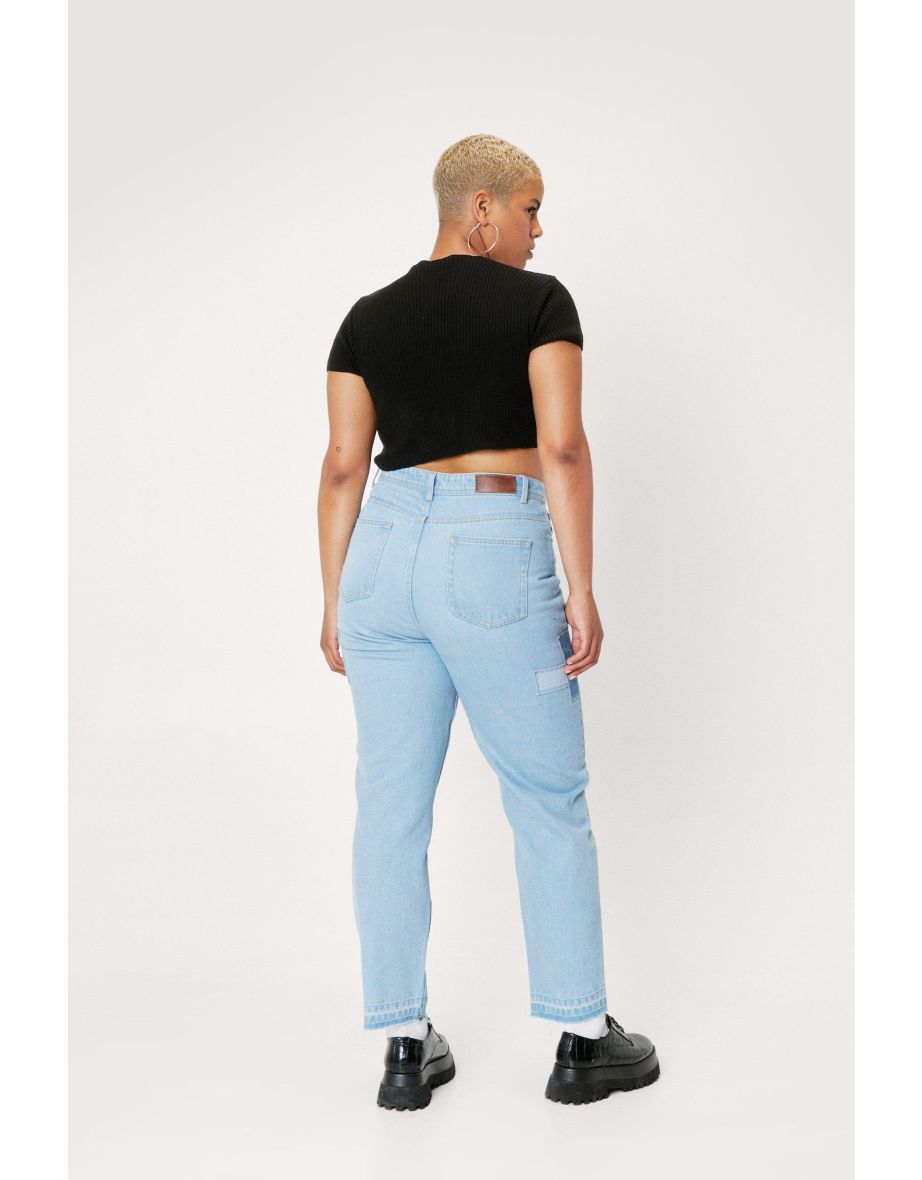 Plus Size Organic Denim Patchwork Jeans - 3