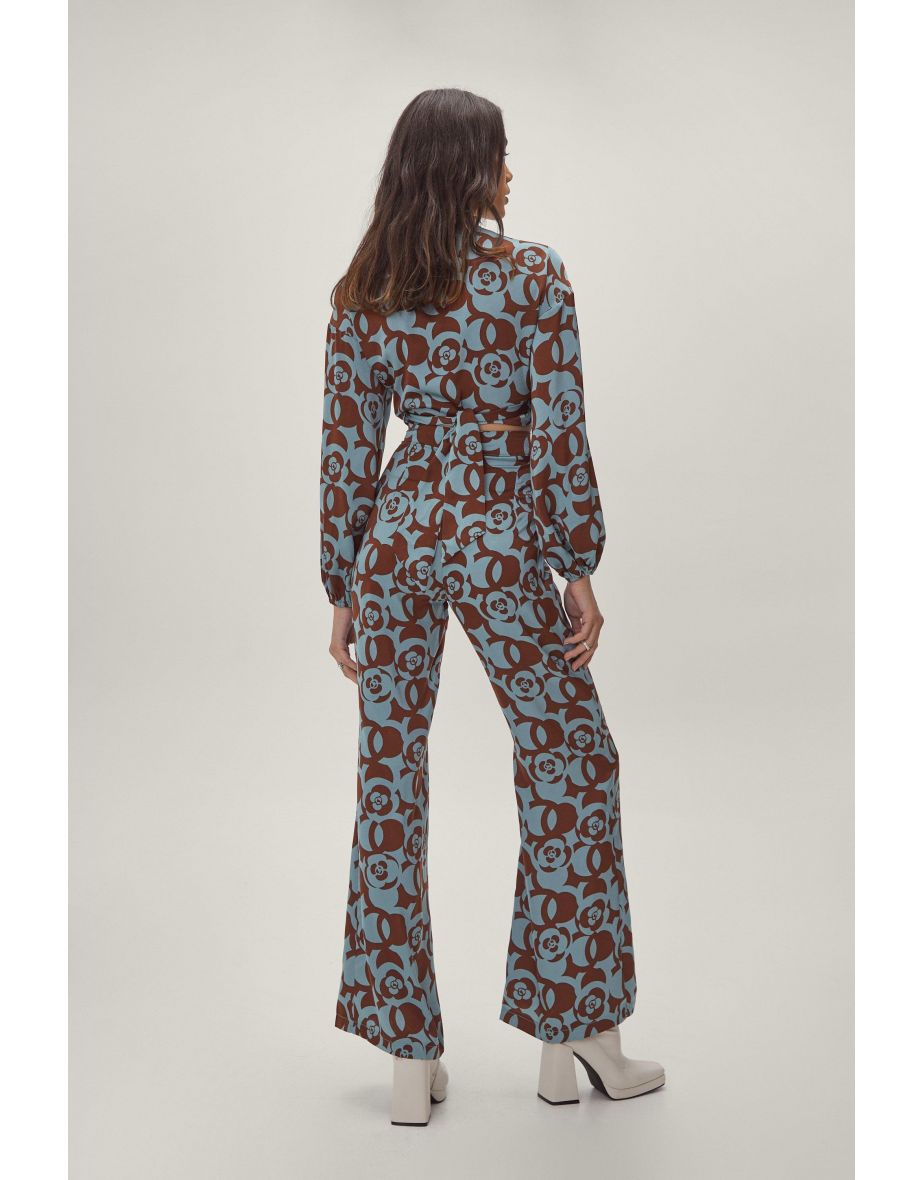 Retro Floral Print Flare - 3