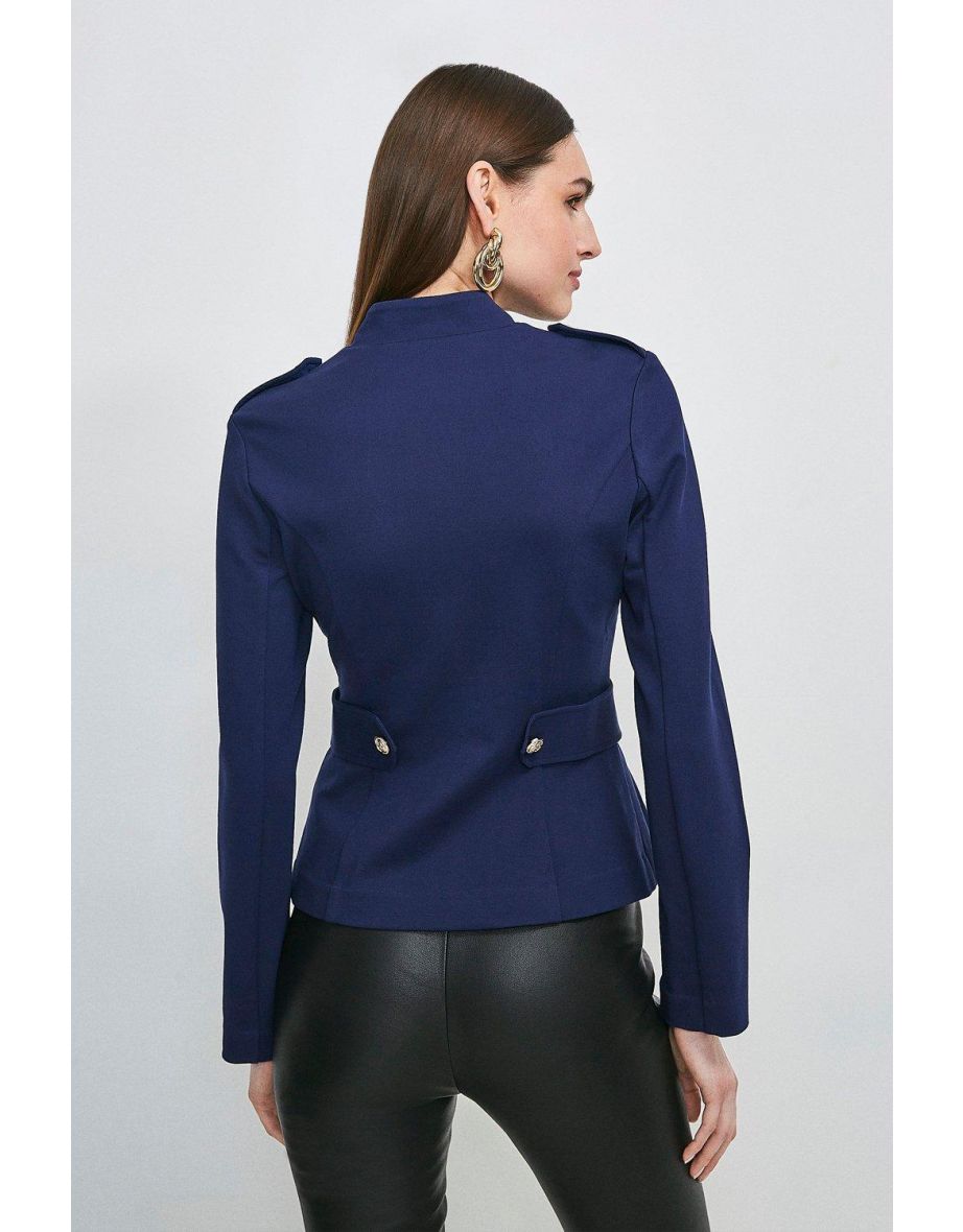 Military Zip Front Ponte Blazer - 2
