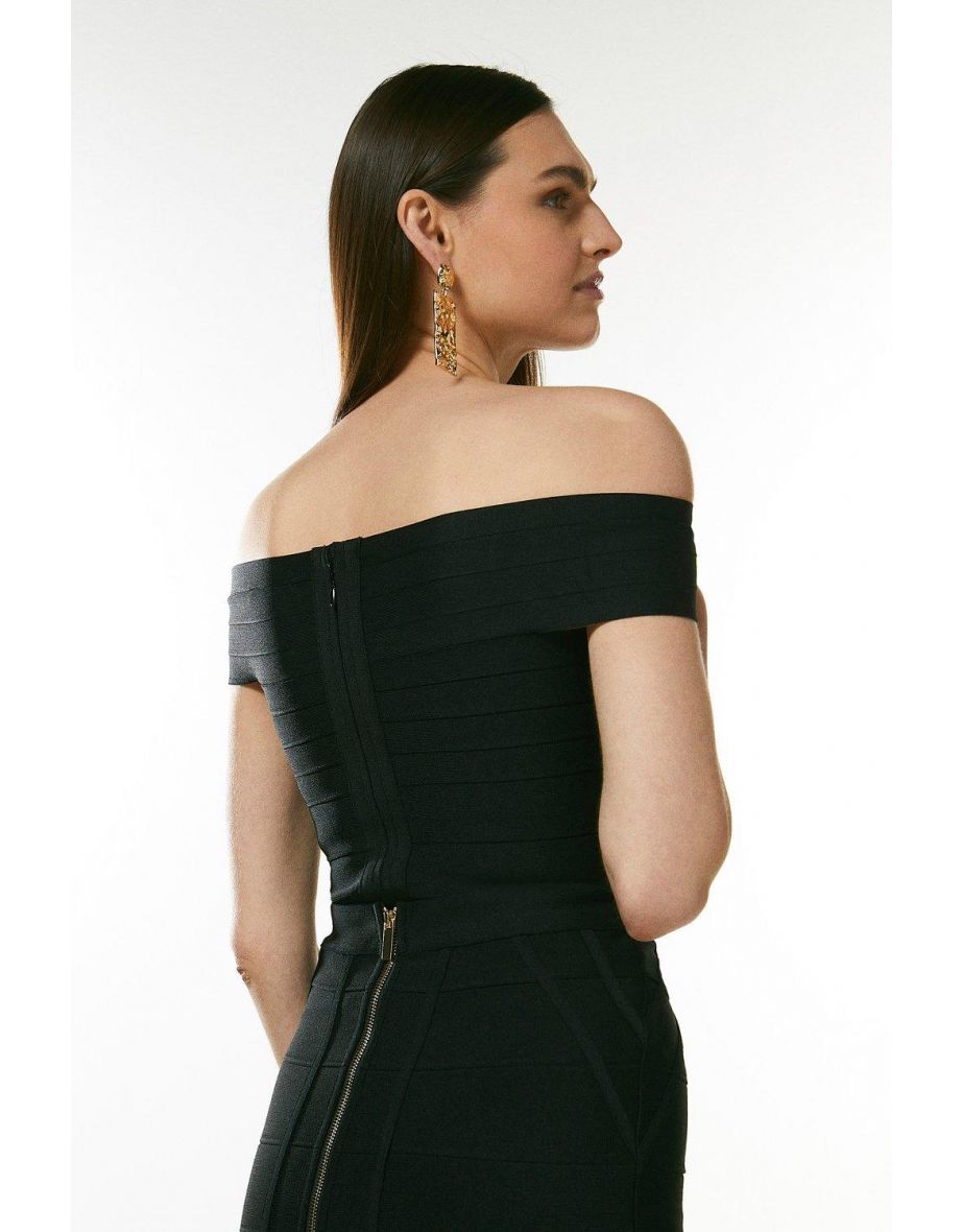 Knitted Bandage Bardot Top - 2