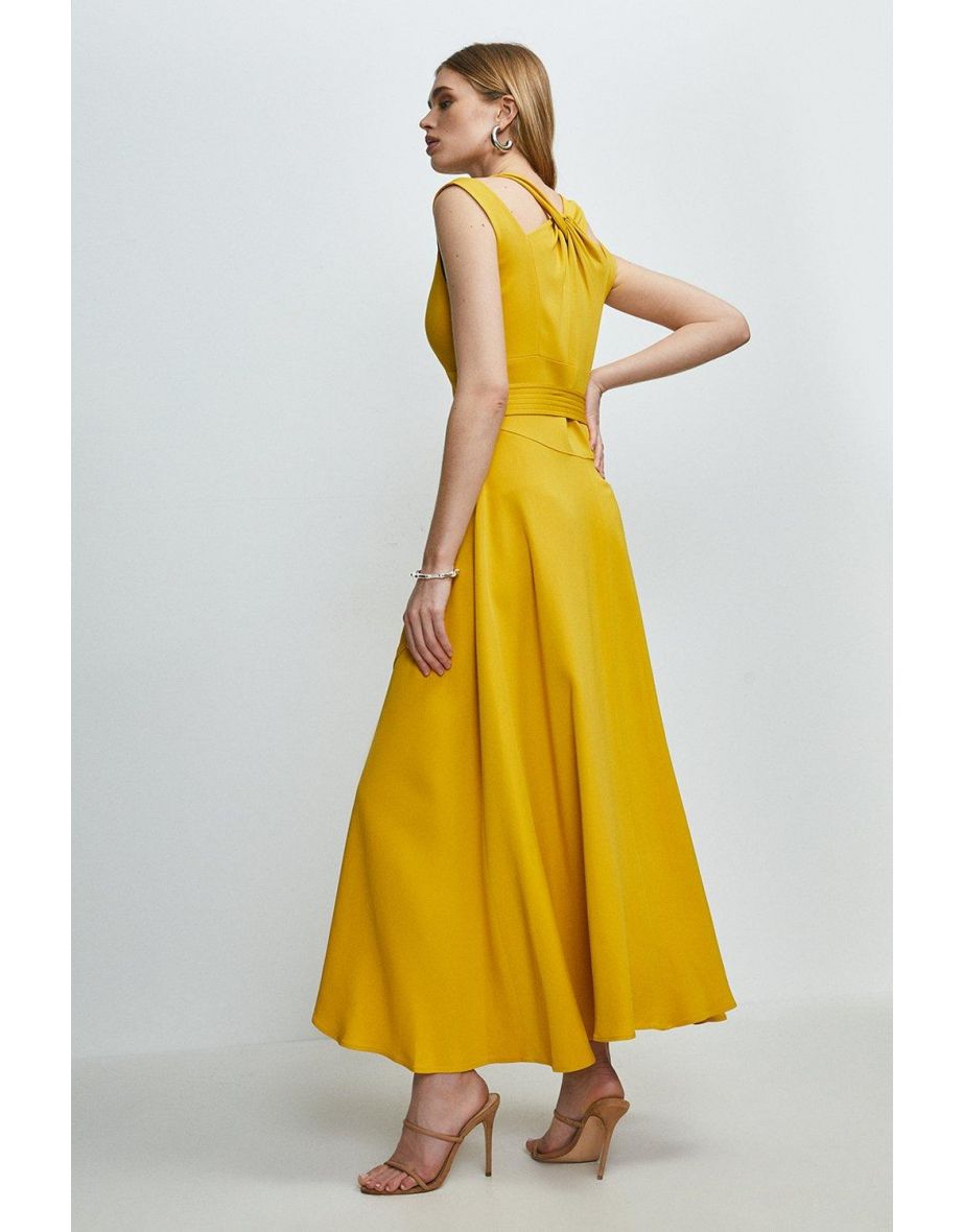Compact Stretch Viscose Waterfall Dress - 2