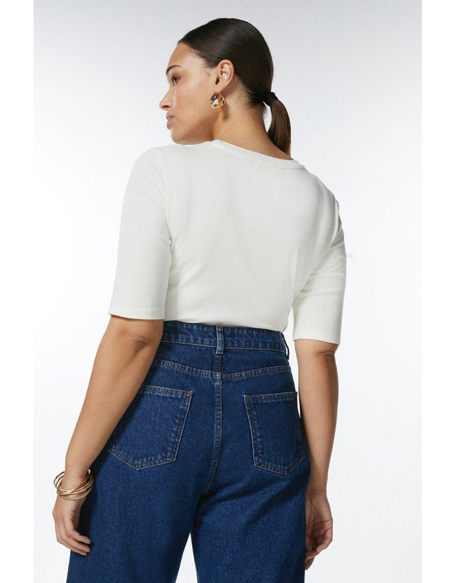 Curve Organic Cotton Jersey Crew Top - 2