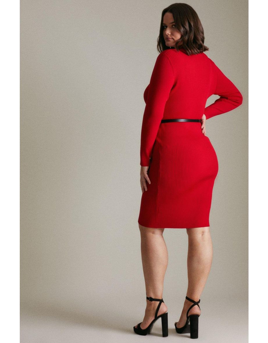 Curve Belted Pencil Dress - 2