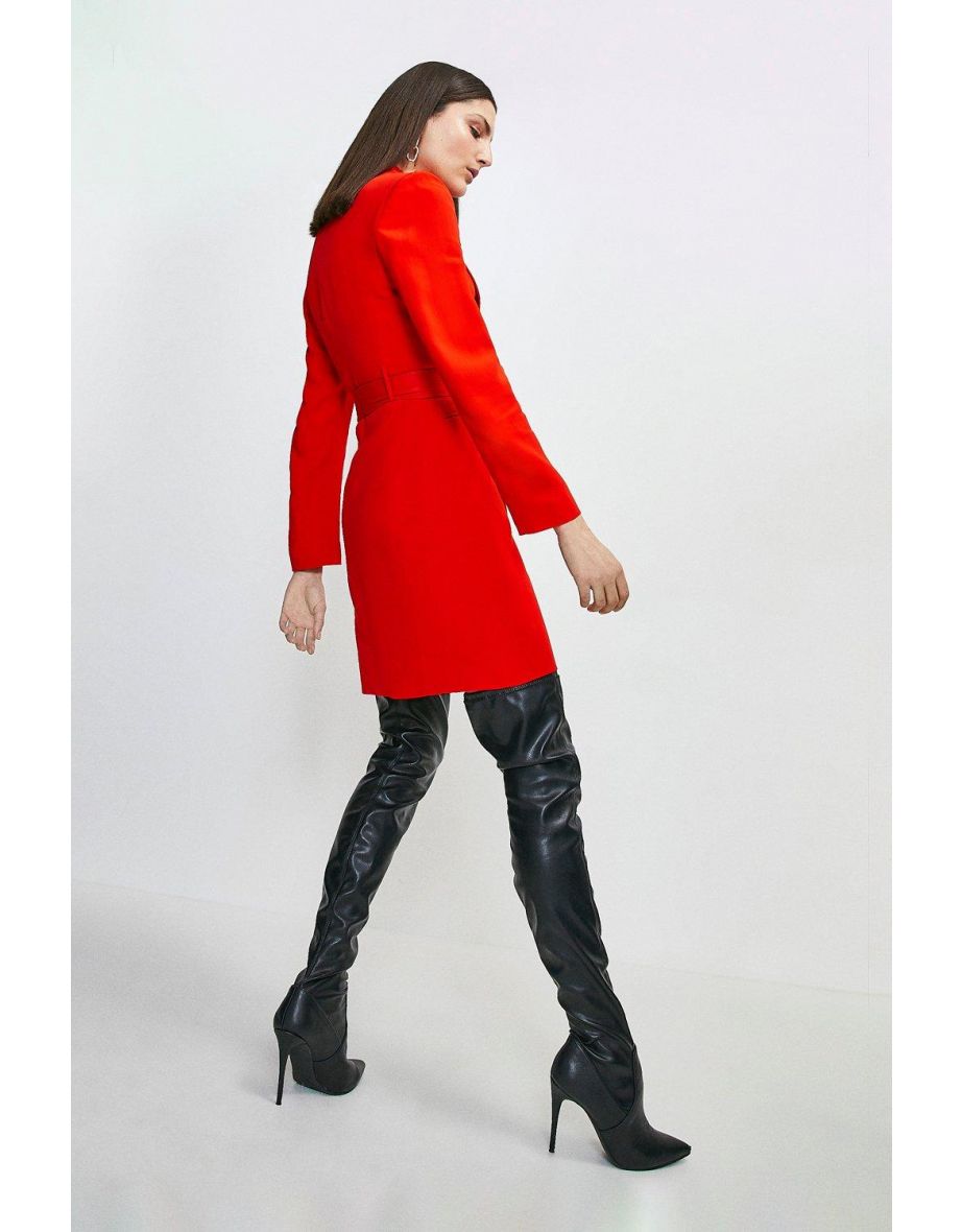 Petite  Tuxedo Wrap Dress - 2
