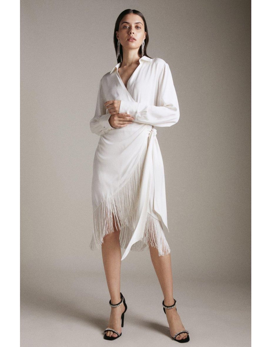 Karen millen wrap shirt dress outlet