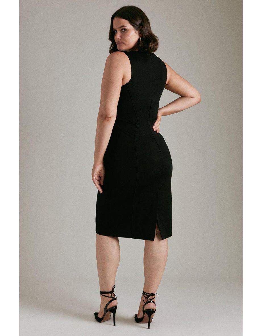 Curve Italian Structured Jersey Zip Dress - 2