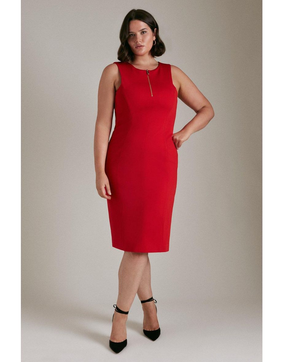 Curve Italian Structured Jersey Zip Dress
