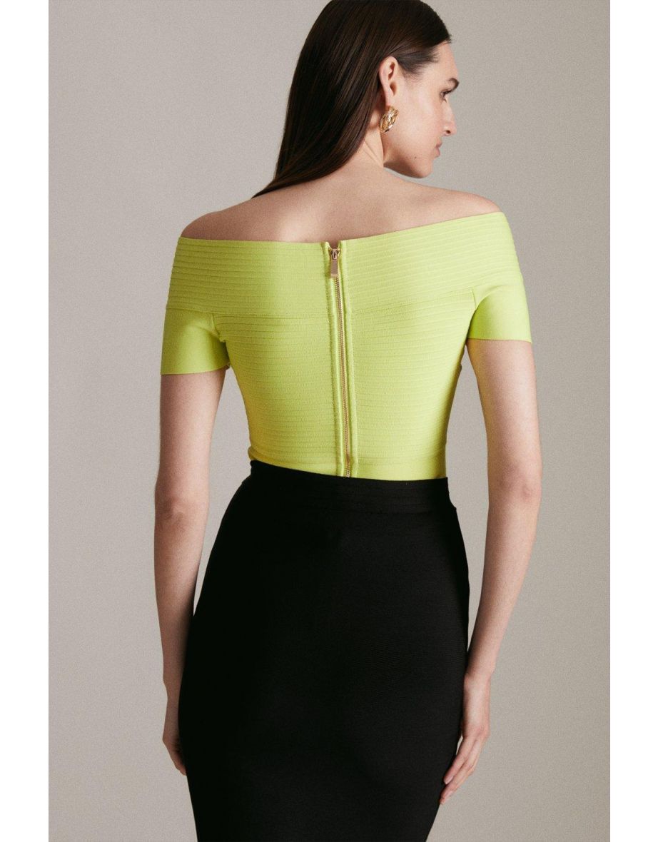 Bandage Bardot Top Made With Recycled Yarn - 2