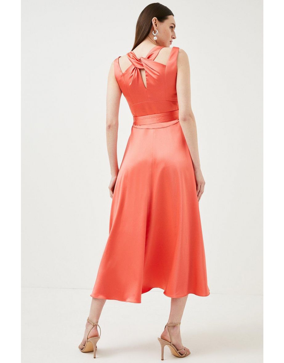 Satin Waterfall Maxi Dress - 2