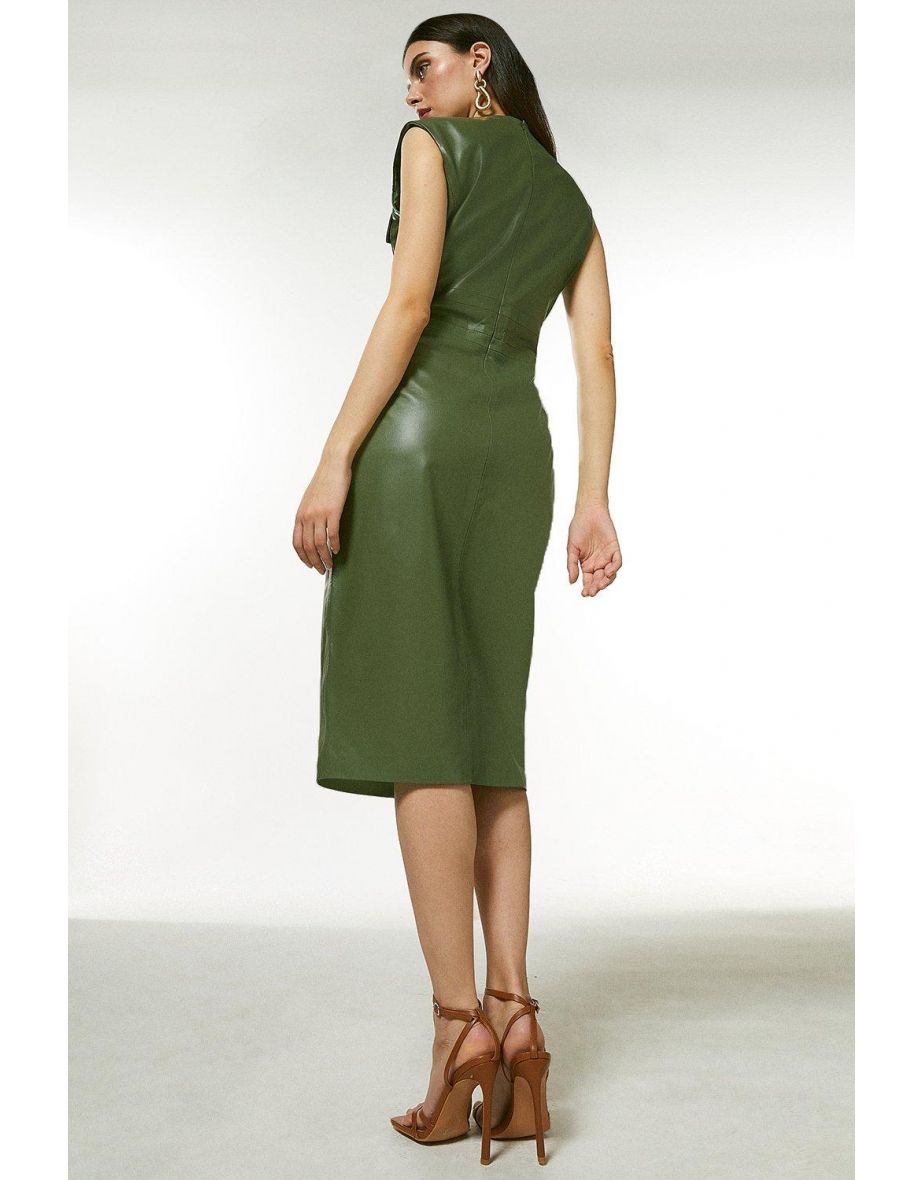 Leather Snaffle Trim Pocket Dress - 2