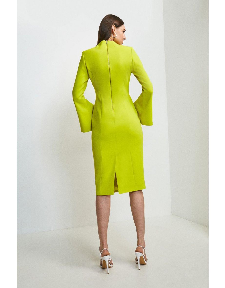 Stud Detail Split Sleeve Pencil Dress - 2