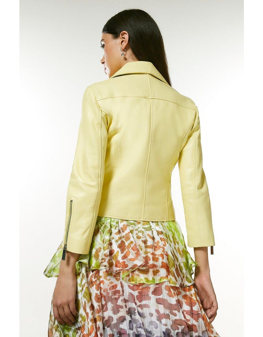 Shrunken Leather Biker Jacket - 2