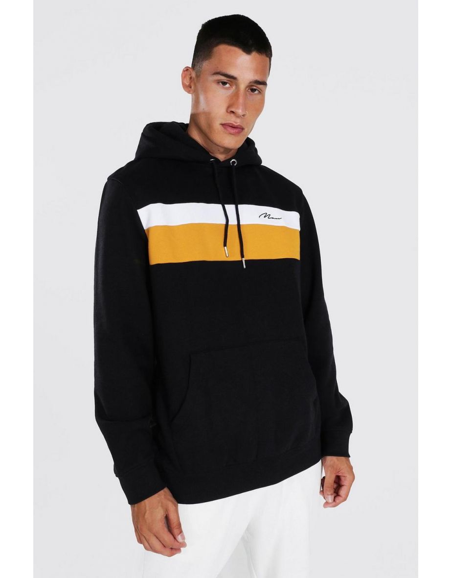 Man Signature Colour Block Hoodie