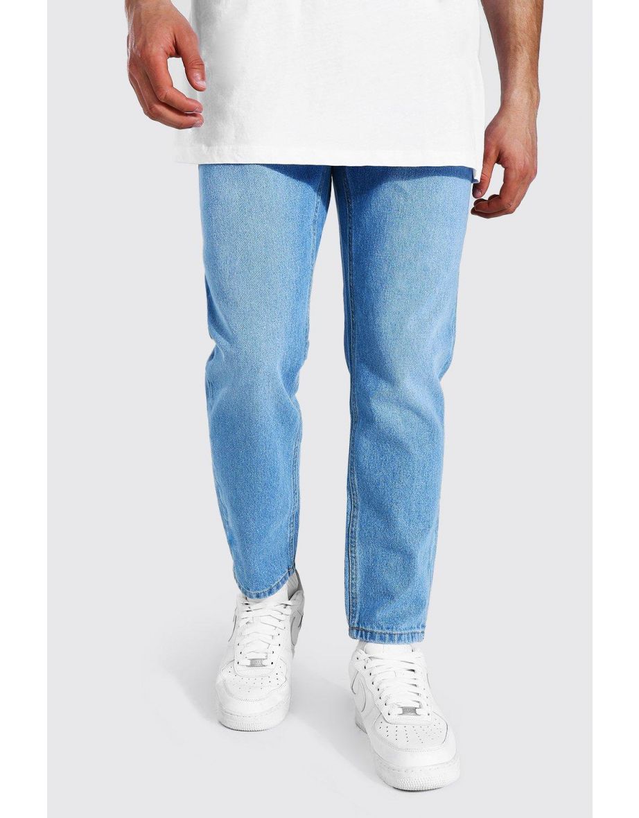 Tapered Fit Rigid Jeans - light blue