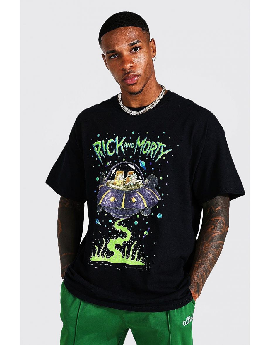 Oversized Rick & Morty License T-shirt - black