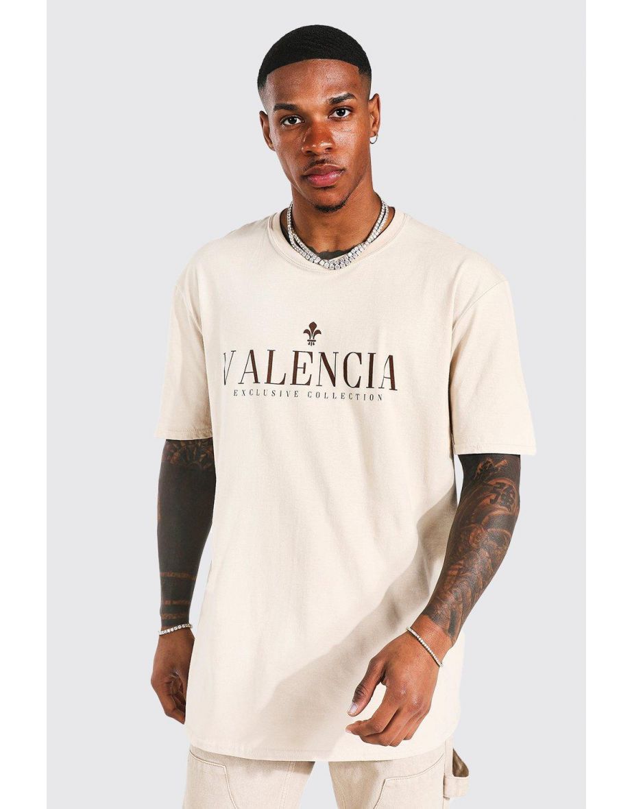 Oversized Valencia Print T-shirt - sand