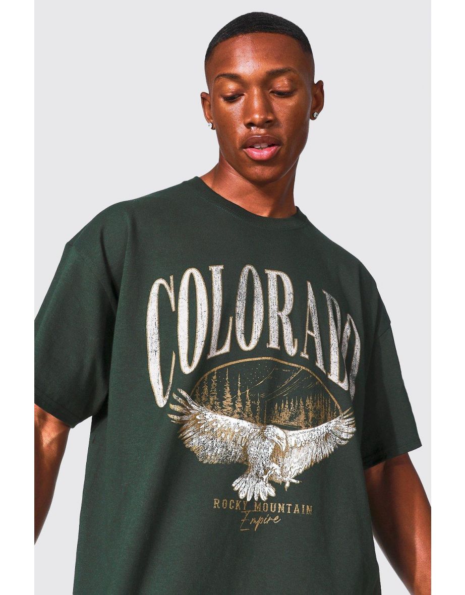 Oversized Colorado Varsity T-shirt - green - 2