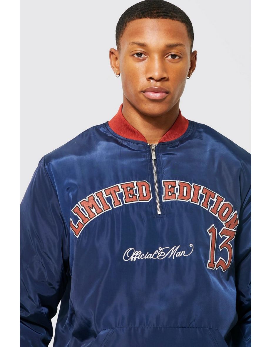 Limited Edition Nylon Quarter Zip Varsity Jac - navy - 2