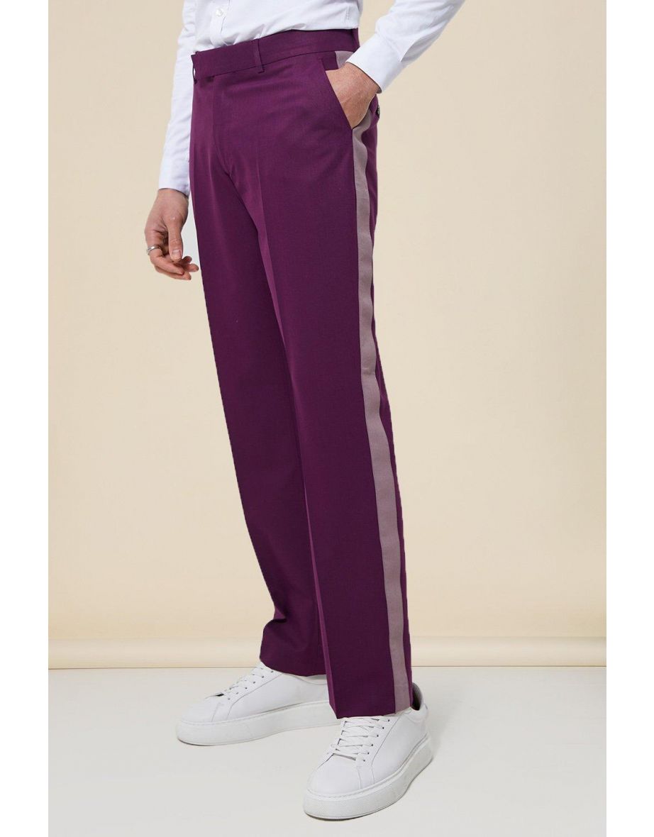 Relaxed Spliced Suit Trousers - purple