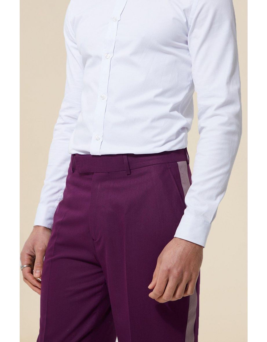 Relaxed Spliced Suit Trousers - purple - 2